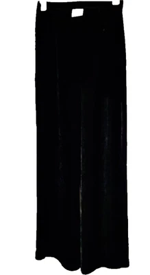 Laura Ashley Black Silk Blend Velvet Wide Leg Trousers UK 8 vintage sizing - Image 1 of 4