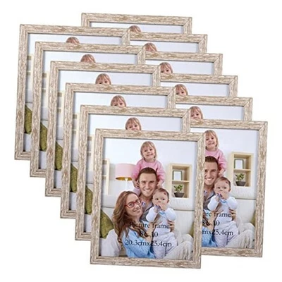  Picture Frame White Set of 12, Multi Rustic Wood Grain 8 8x10 Distressed Beige - Image 1 of 4