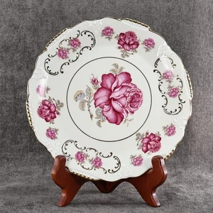 Royal Heidelberg Winterling Bavaria Germany Plate Pink Roses Gold Trim 7.5" - Picture 1 of 9