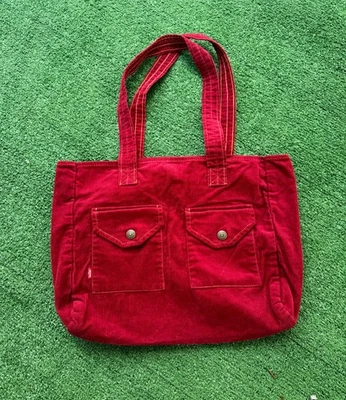 Vintage Y2K Levi’s VTG Corduroy Red Tote Bag Shoulder Large Purse Rare Red Color - Image 1 of 4