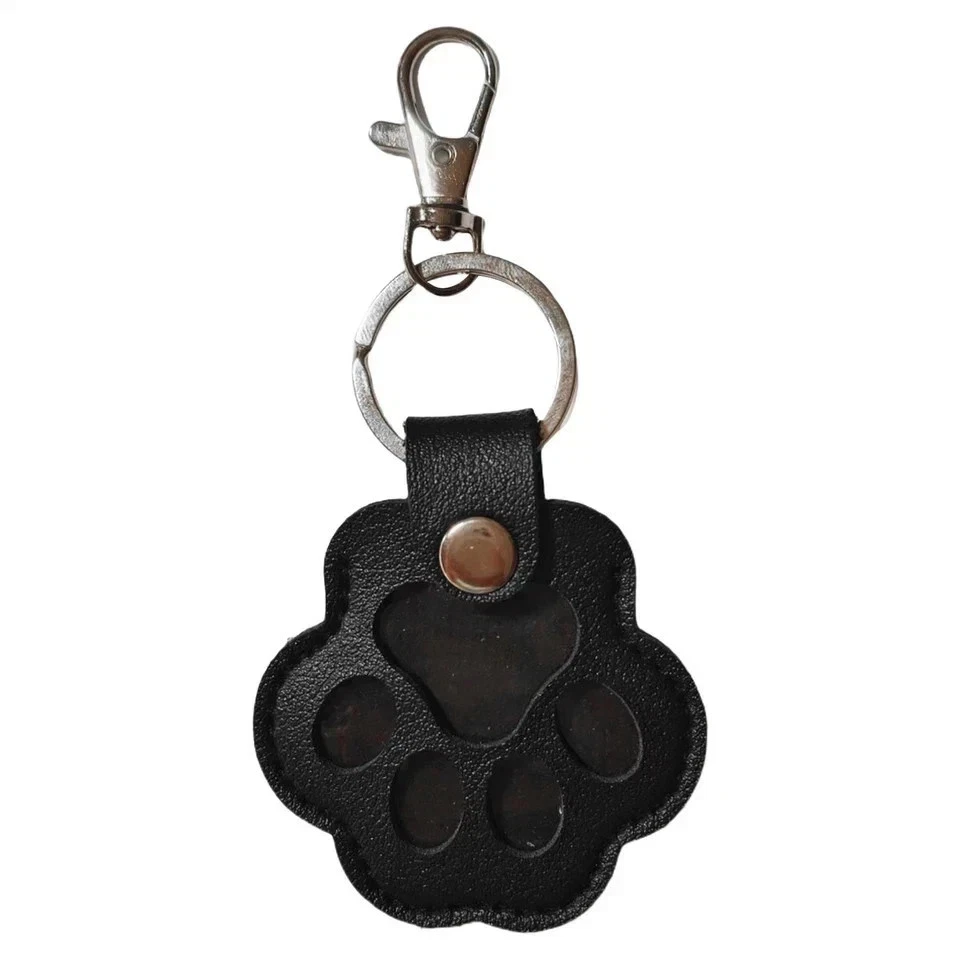 Llavero con memoria de pelo de mascota color negro soporte de piel para perros encanto desmontable Foto 1 de 2