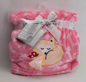 Manta de bebé favorita Le Bebe zorro rosa floral flores de setas 30"x40" NUEVA - Imagen 1 de 3
