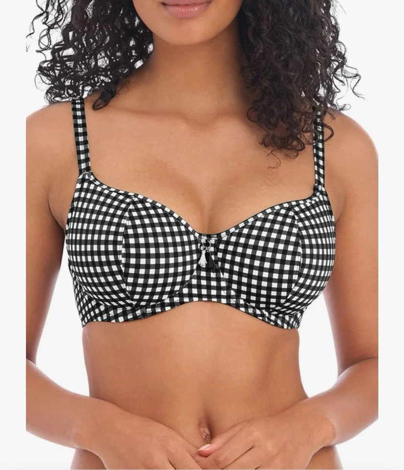 NWT Freya Check In Sweetheart Padded Bikini Top Size 32I Gingham Print Underwire - Image 1 of 4