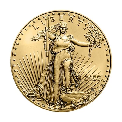 2025 $50 American Gold Eagle 1 oz brilhante não circulado - Imagem 1 de 3
