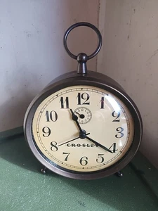 CROSLEY Vintage Metal Alarm Clock Brass Color Shabby Chic-  Decorative  - Picture 1 of 6