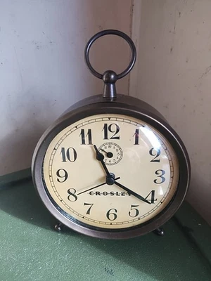 CROSLEY Vintage Metal Alarm Clock Brass Color Shabby Chic-  Decorative  - Image 1 of 4