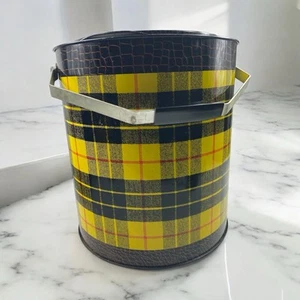 Vintage Poloron Products gelb kariert Tartan Toter MCM Eistruhe Kühlbox heiß & kalt - Bild 1 von 6
