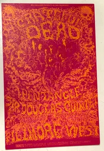 GRATEFUL DEAD SIR DOUGLAS 1969 FILLMORE WEST BILL GRAHAM POSTCARD BG-162 N/M B-9 - Picture 1 of 2