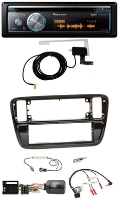 Pioneer Bluetooth DAB Lenkrad USB CD Autoradio für VW Up AA AAN 11-16 Klavierlac - Bild 1 von 4