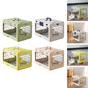 Folding Puppy Crate Cat Transport Box Reusable Hard Sided Transparent Portable - Picture 1 of 27