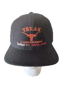 Neu ohne Etikett Vintage 90er Texas Longhorns schwarz orange Snapback Kappe Deadstock Fiesta Schüssel 97 - Bild 1 von 7