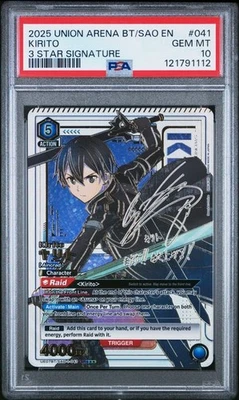 PSA 10 Union Arena SAO Kirito 3 Star Signature SAO-1-041 Sword Art Online POP 4 - Image 1 of 2
