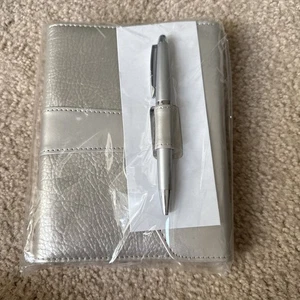Silver Notebook With Pen - Picture 1 of 2