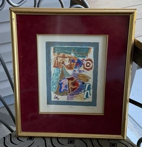 Vintage Framed Silkscreen Lithograph Libra By A Shamet Signed Numbered Matted - Picture 1 of 12