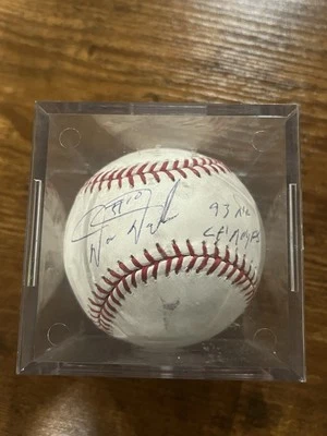 Darren Daulton Phillies Firmado OMLB Béisbol Inscrito "93 Campeones de la Liga Nacional" Certificado de Autenticidad JSA  Foto 1 de 4