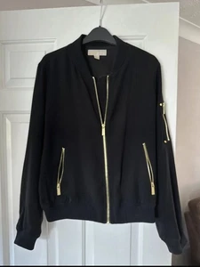 Ladies Black Michael Kors Bomber Jacket - Size Small - Picture 1 of 8