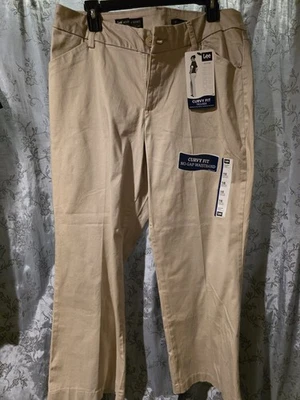 Pantalones Lee Modern Series Curvy Fit para mujer color tostado talla 16 S pequeños elásticos nuevos con etiquetas Foto 1 de 4