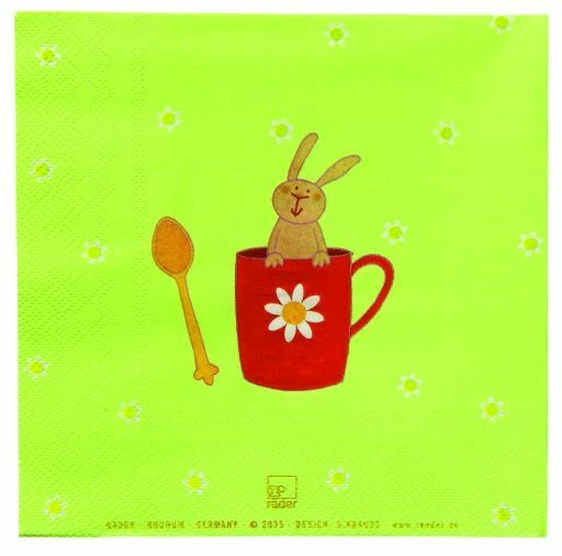 Räder Hasenbande Papier Tisch Tafel Deko Servietten Grün 20 Stück 2 Packungen - Bild 1 von 1