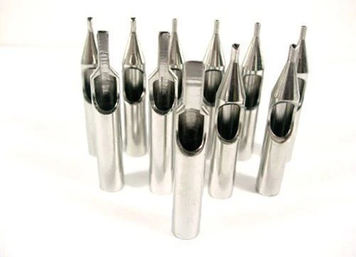 DEVILS NEEDLE Stainless Steel Tattoo Tip Nozzle Tube Metal Round Flat Diamond All Sizes