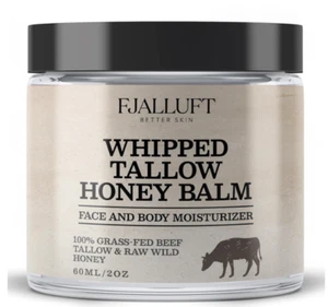 Beef Tallow Face Moisturizer: 100% Whipped and Grass Fed Cow Tallow Balm with Ra - Picture 1 of 7