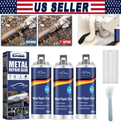 3 × Metal Repair Paste AB Casting Repair Glue Industrial Heat Cold Weld Sets USA - Image 1 of 4