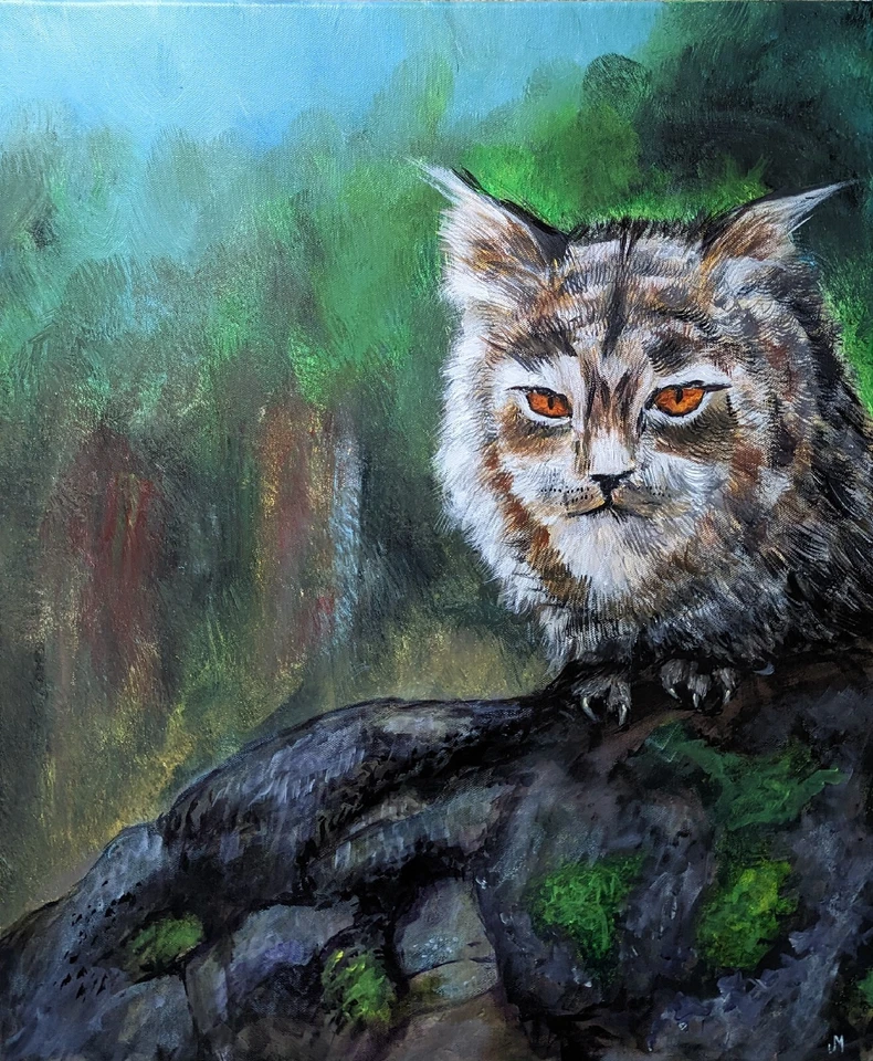 Tarjeta de arte de gatito miniatura coleccionable pintura gato ACEO original de Josh Merritt Foto 1 de 1