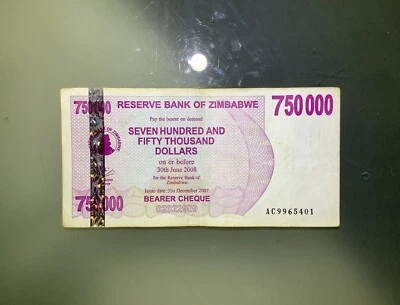 Zimbabwe 750000 Dollars 2007 Circulated - Image 1 of 2