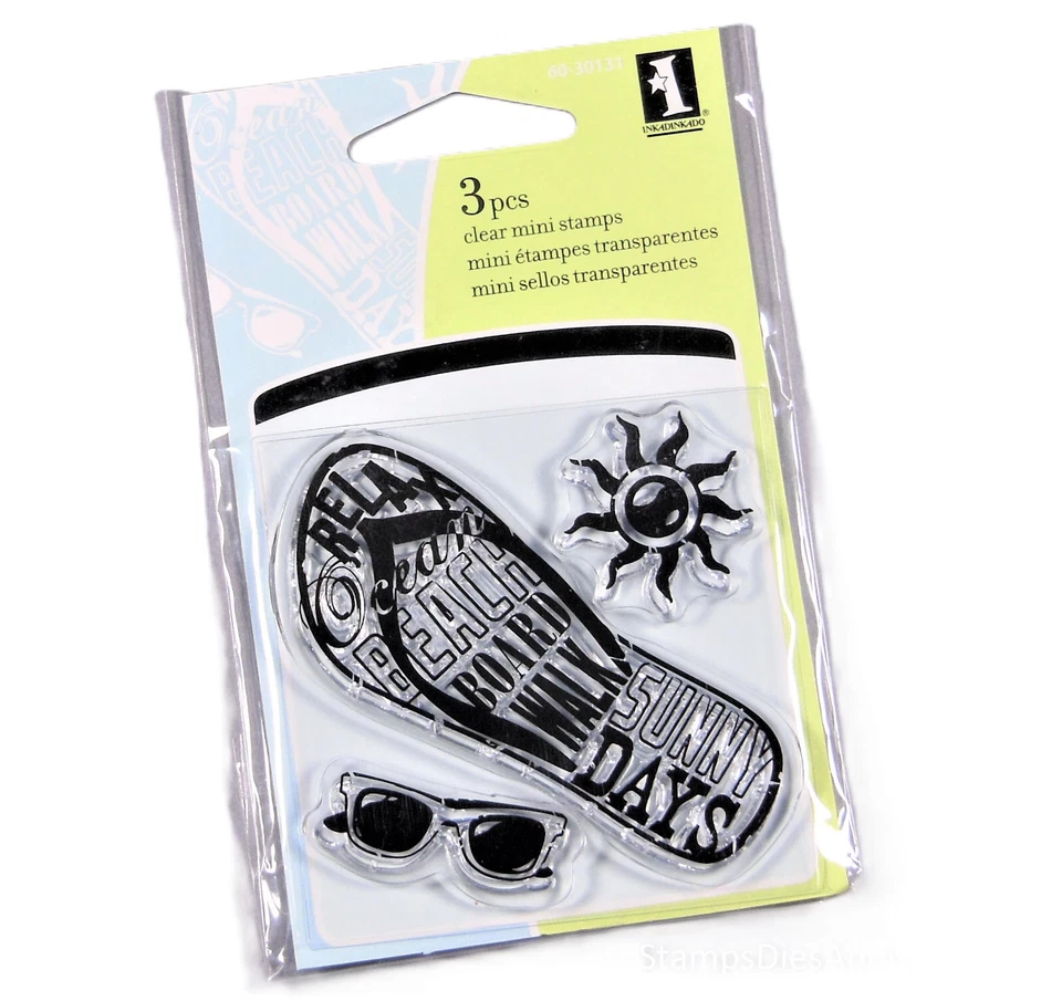EK Success INKADINKADO Clear Stamps FLIP FLOP Summer Fun Beach Cling Stamps - Image 1 of 1