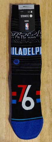 Stance Black Crew InfiKnit NBA 76ers City Edition Socks Men Sz Medium (6-8.5) Cover