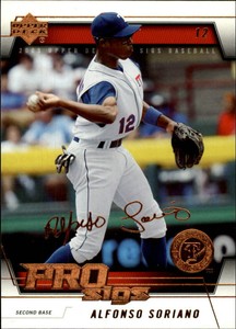 2005 Upper Deck Pro Sigs Texas Rangers Baseball Card #85 Alfonso Soriano