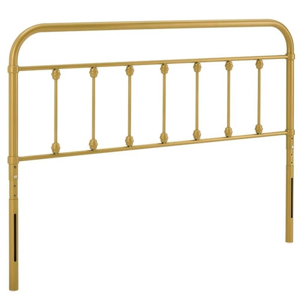 Modway Sage Modern Farmhouse Twin Metal Spindle Headboard in Gold