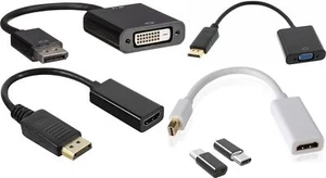 DisplayPort HDMI DVI VGA Adapter Converter Convertion Plug Mini DP Display Port - Picture 1 of 9