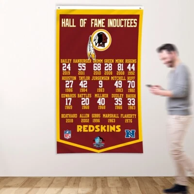 Bandera de los Washington Redskins de 3x5 pies miembros del Salón de la Fama NFL Super Bowl Banner Foto 1 de 4