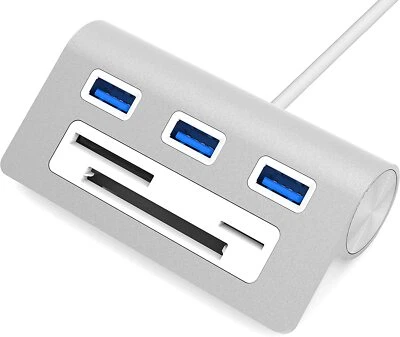 Sabrent 3 Port Aluminum USB 3.0 Hub, Multi-In-1 Card Reader [12 cable] (HB-MACR) - Image 1 of 4