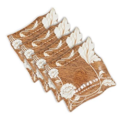 Louça de 10 polegadas formato quadrado elegante pratos de melamina (floral marrom) - Imagem 1 de 4