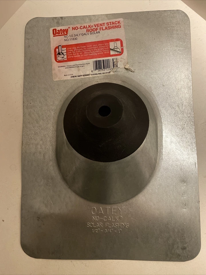 Oatey No-Calk Solar Roof Flashing 11830 1/2" – 3/4" – 1" Brand New - Image 1 of 1