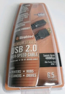 USB 2.0 Cable 6.5 Foot Long, A To B Connect Printers, Scanner  - Image 1 of 4