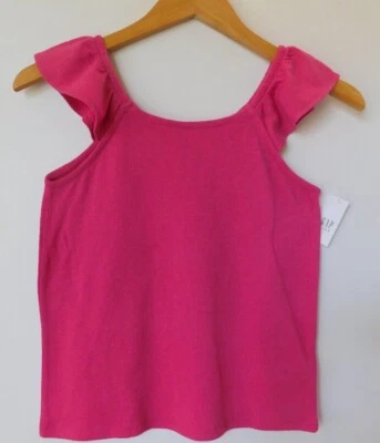 Camiseta sin mangas GAP para niña rosa TALLA XL/12 algodón poliéster manga acampanada NUEVA Foto 1 de 4