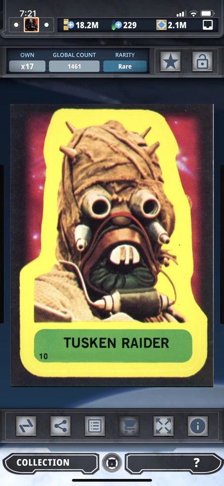 Topps Star Wars Digital Card Trader Tusken Raider 1977 Series 1 Sticker Award - Image 1 of 1