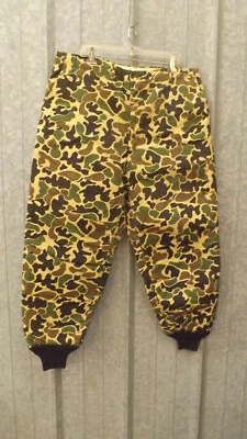 Vtg NWOT Woodland Erdl Camo IQuilted Hunting Pants w/Knit Cuffs sz 40 Union Made - Image 1 of 4