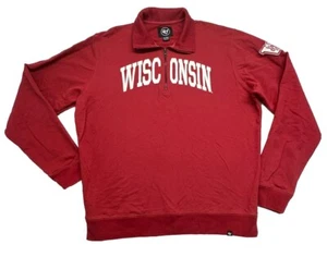 Wisconsin Badgers Mens XXL Sweatshirt 1/4 Zip Pullover '47 Red - Picture 1 of 9