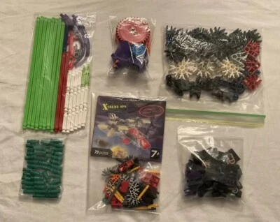 275+ KNEX Rods Connectors, straight pieces, etc Lot/Parts & 1 Instruction Manual - Image 1 of 4