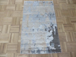 Alfombra oriental abstracta moderna gris anudada a mano 2 x 3'3 G6840 - Imagen 1 de 8