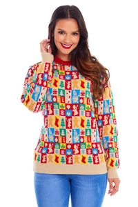Navidad Hombres Mujeres Santa Navidad Novedad Hada Retro Adviento Jumper Suéter - Imagen 1 de 4