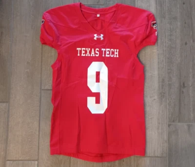 UNDER ARMOUR TEXAS TECH RED RAIDERS MEN'S FOOTBALL PRACTICE JERSEY TEAM ISSUE - Image 1 of 4