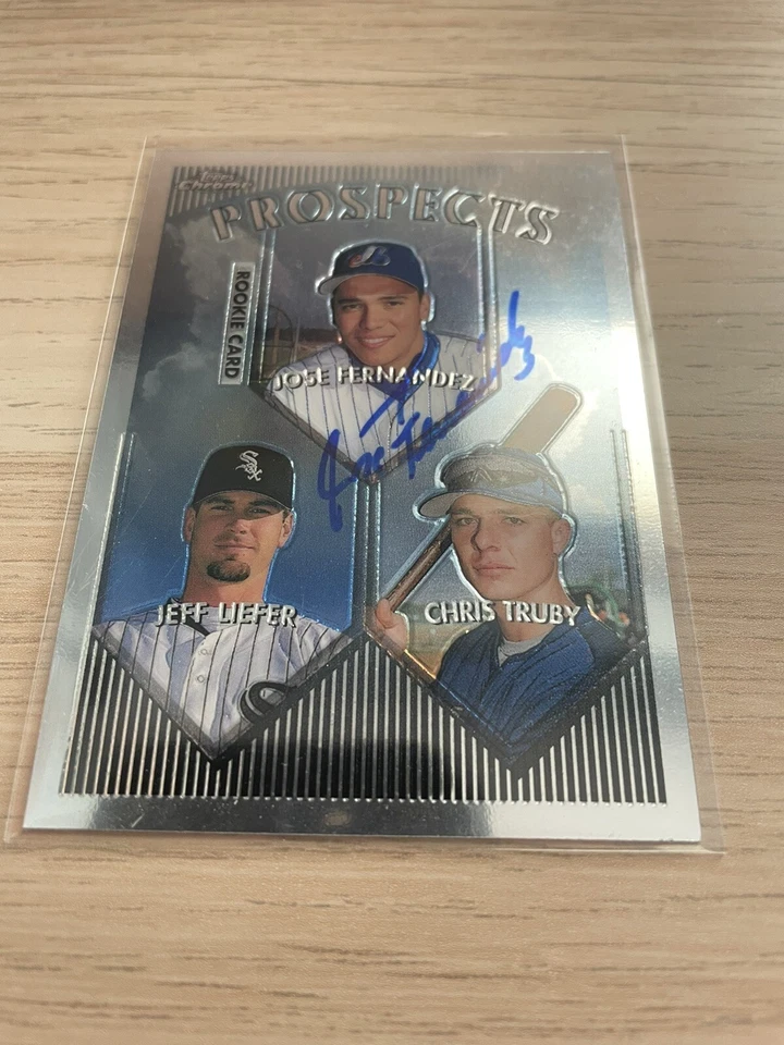 1999 Topps Chrome JOSE FERNANDEZ Signed Card autograph AUTO ANGELS EXPOS - Image 1 of 1