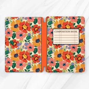 Retro Flowers Composition Book Case For iPad 10.2 Air 3 4 5 Pro 9.7 11 12.9 Mini - Picture 1 of 6