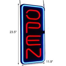 New 23.6"X11.8" Vertical Bright Rectangular Led Light Open Neon Business Sign