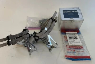 Pedales Shimano Dura Ace PD-7400 - Clips para los dedos + Correas Toshi Track + Botines - En muy buena condición Foto 1 de 4