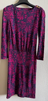 Vestido Tory Burch Para Mujer Talla XS Borgoña Rosa Azul Marino Usado en Excelente Condición Floral Foto 1 de 3